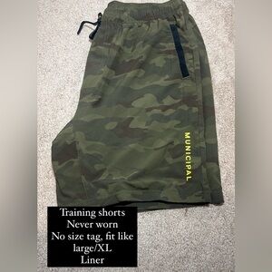 Municipal training short, size large/xl? NWOT with liner
